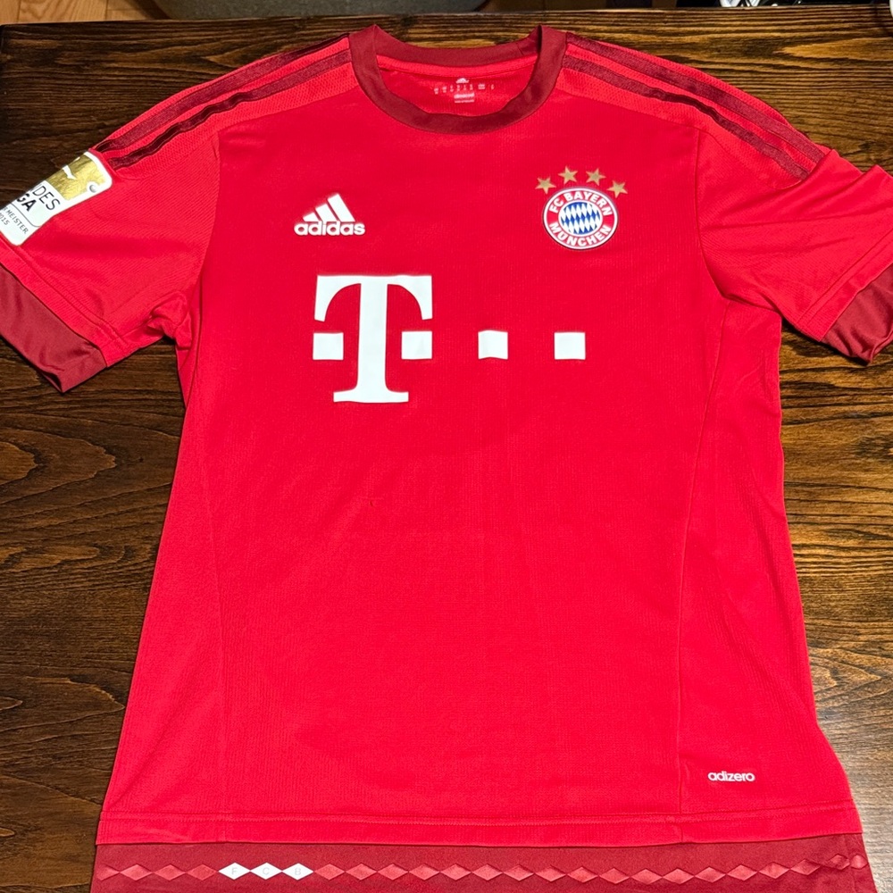 Adidas Bayern Munich Lewandowski Red Soccer Jersey with Logo
